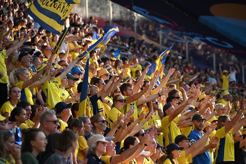Soccer-Heat wilts players but not fans' spirit at Sweden-Denmark Euros clash