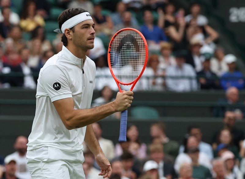 Tennis-Fritz through to Wimbledon quarter-finals after injured Thompson retires
