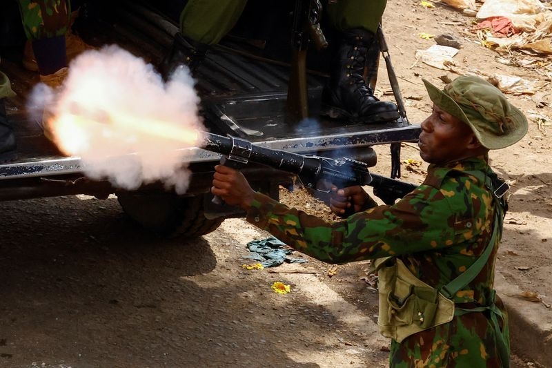 Kenya police open fire on charging crowd of protesters in Nairobi