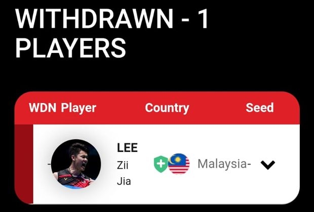Zii Jia withdraws from China Open