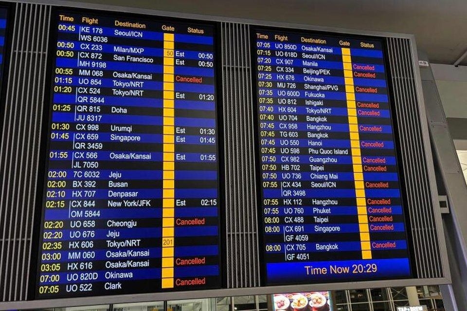 Hong Kong axes flights, classes as Typhoon Wipha nears