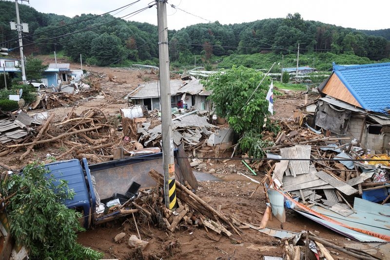 Torrential rain leaves at least 18 dead in South Korea, trail of devastation
