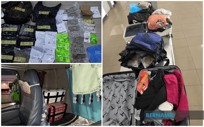 Customs Dept foils bids to smuggle in 34kg of cannabis