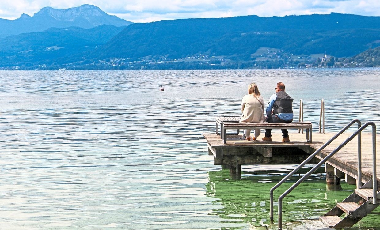 Admire the scenic lake in Attersee that inspired Austrian painter Gustav Klimt