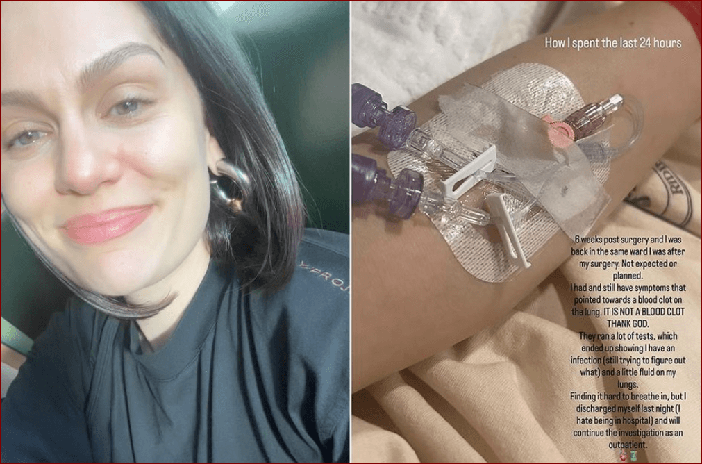 Jessie J hospitalised with infection six weeks after breast cancer surgery