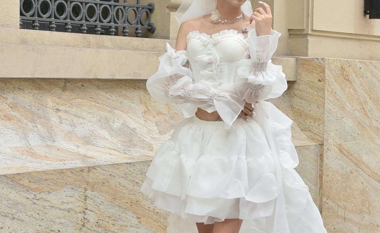 The bride wore a minidress: Shorter lengths make a statement in bridal fashion