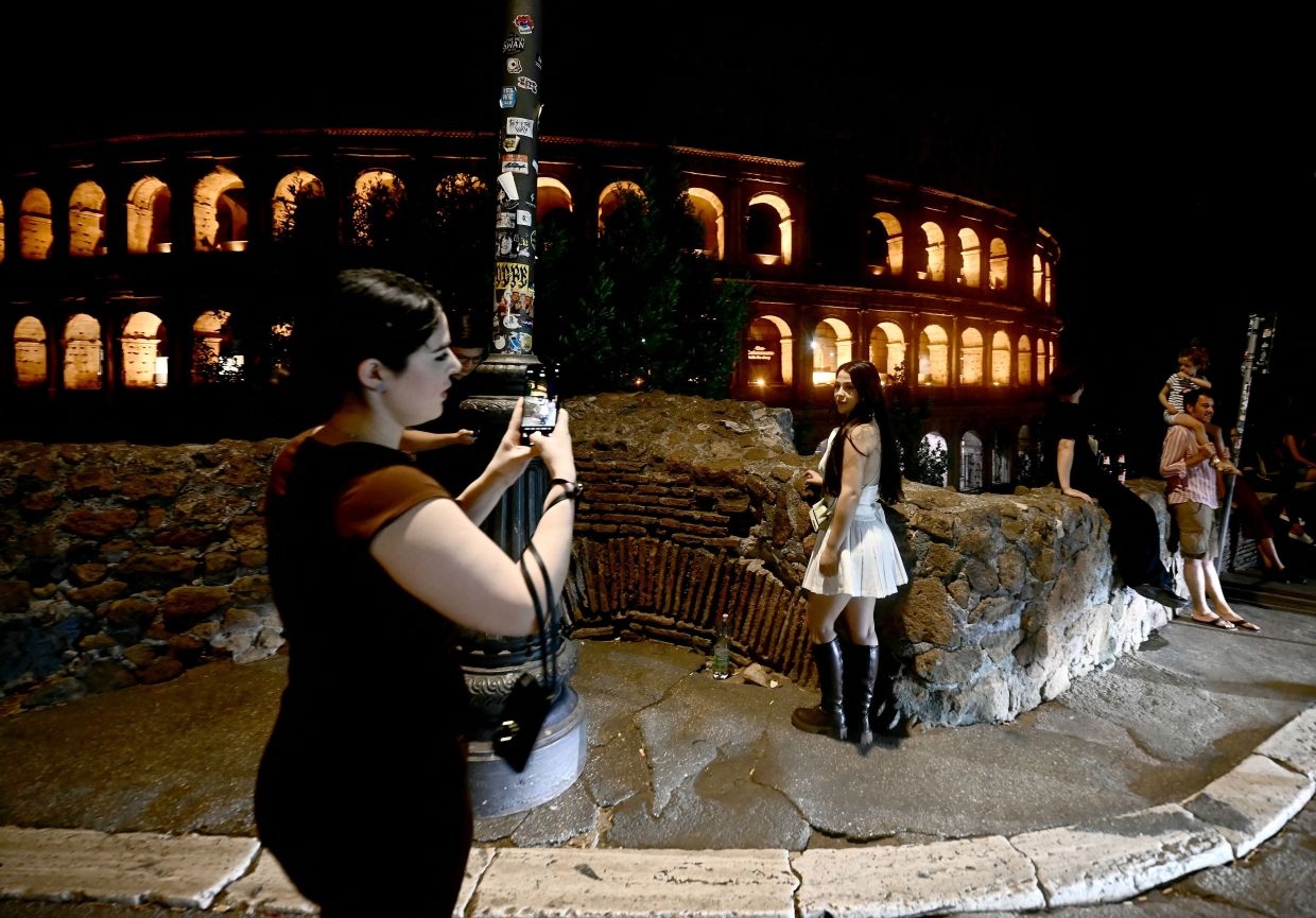 It's too hot in Rome, so tourists are exploring at night, underground