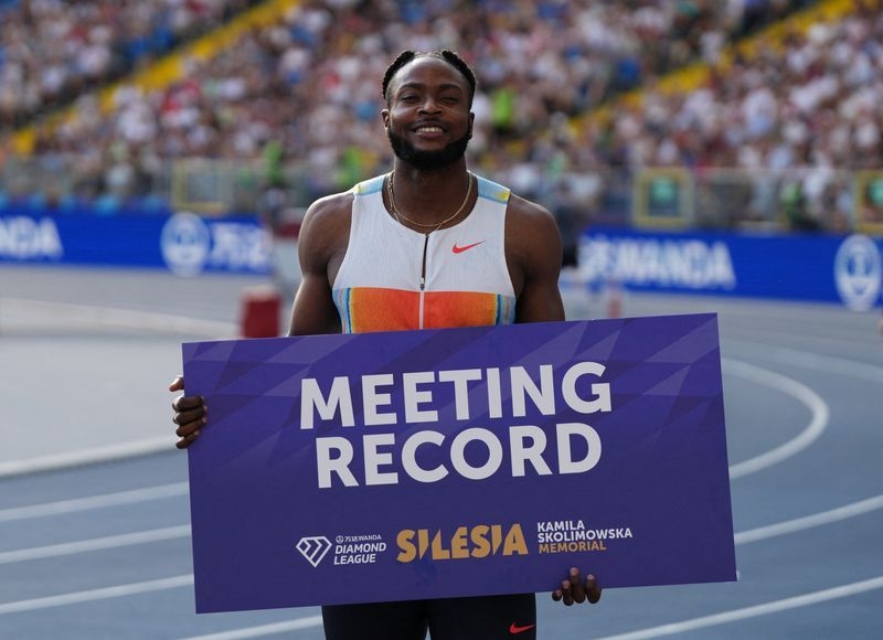 Athletics-Thompson beats Lyles in Olympic final rematch in Silesia
