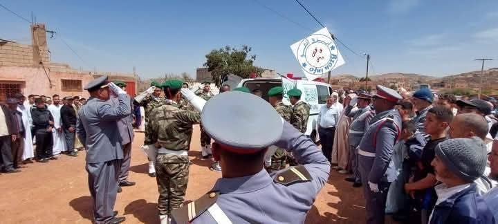 أزيلال.. جنازة عسكرية مهيبة يوم عيد الفطر المبارك لتوديع شهيد الواجب الوطني