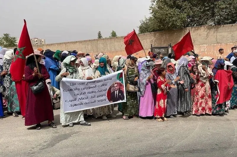 احتجاجات بحي أوربيع ببني ملال للمطالبة بالماء والكهرباء والطرقات