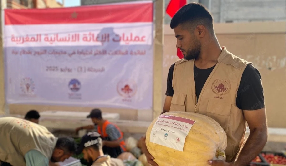 غزة: تنفيذ المرحلة الثالثة من حملات الإغاثة المغربية