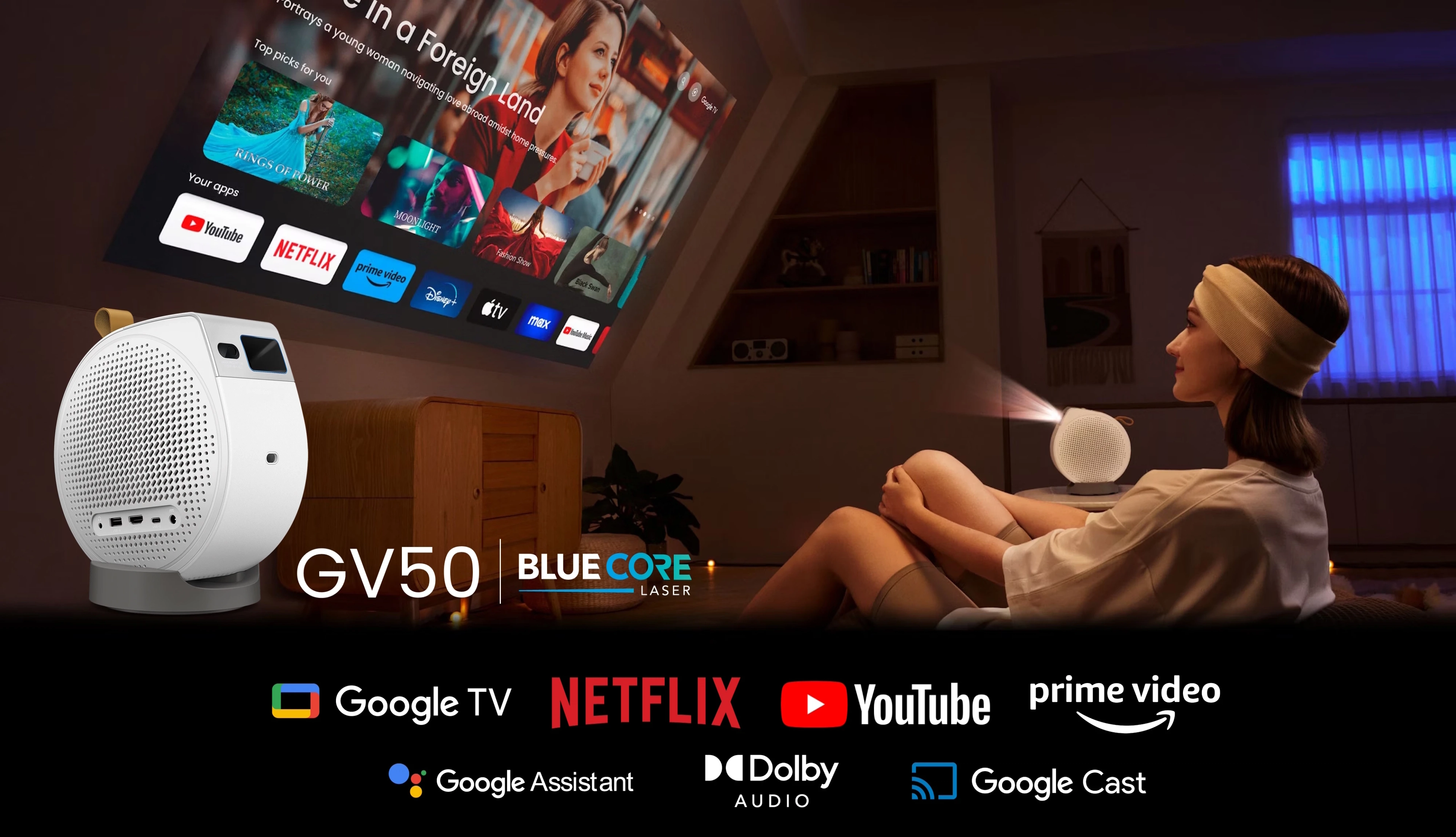 بروجكتور BenQ GV50 المتنقل: تجربة فريدة لمشاهدة الأفلام السينمائية