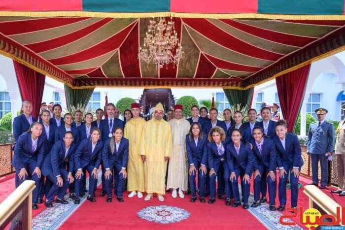 حضور المنتخب الوطني النسوي حفل الاستقبال بمناسبة عيد العرش تجسيد للعناية السامية للملك بالرياضة الوطنية