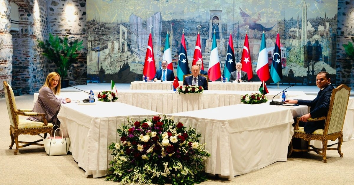 أردوغان وميلوني والدبيبة يبحثون ملف الهجرة ومجالات التعاون