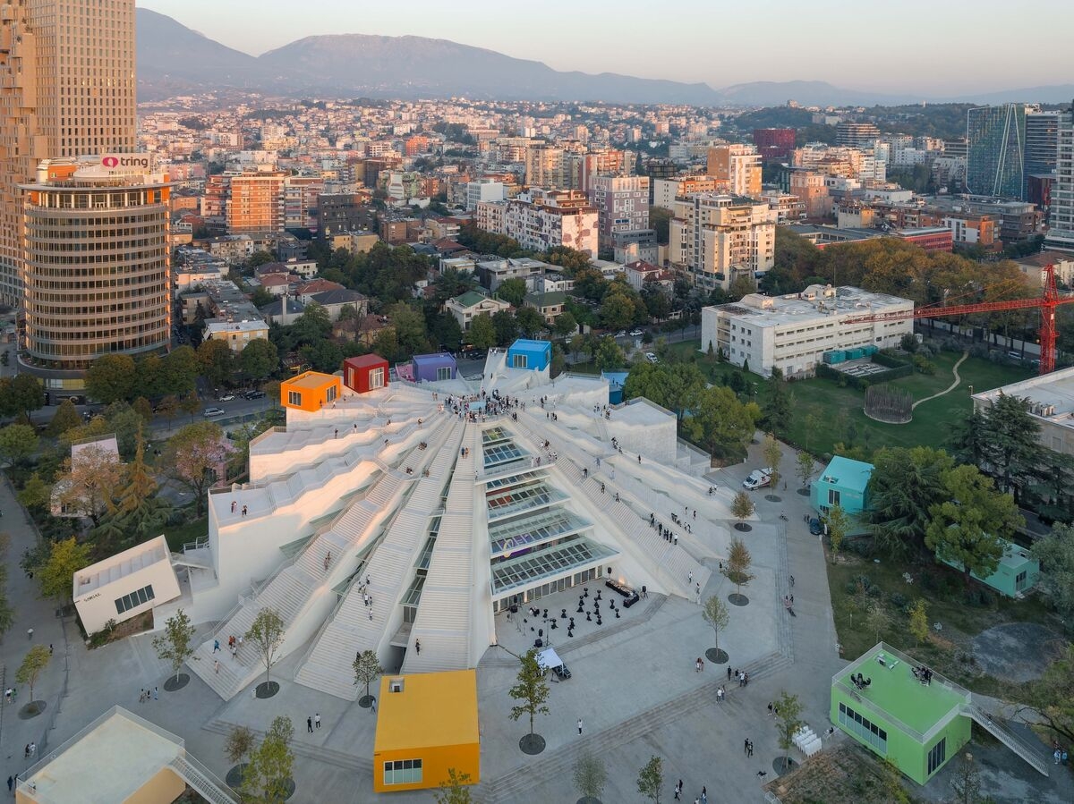 Now with Colorful Blocks, Tirana's Pyramid Represents a Changing Albania