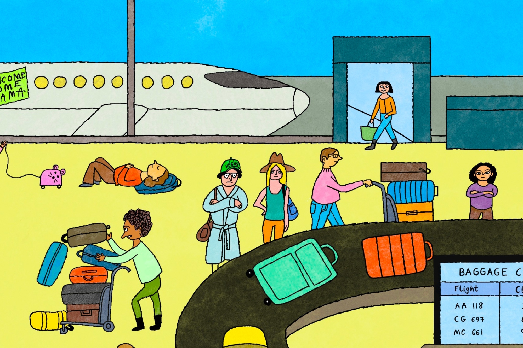 Businessweek 32 Rules for Flying Now The essential handbook for surviving air travel, through the holidays and beyond. Illustrations by Millie von Platen November 21, 2024 at 5:00 AM EDT