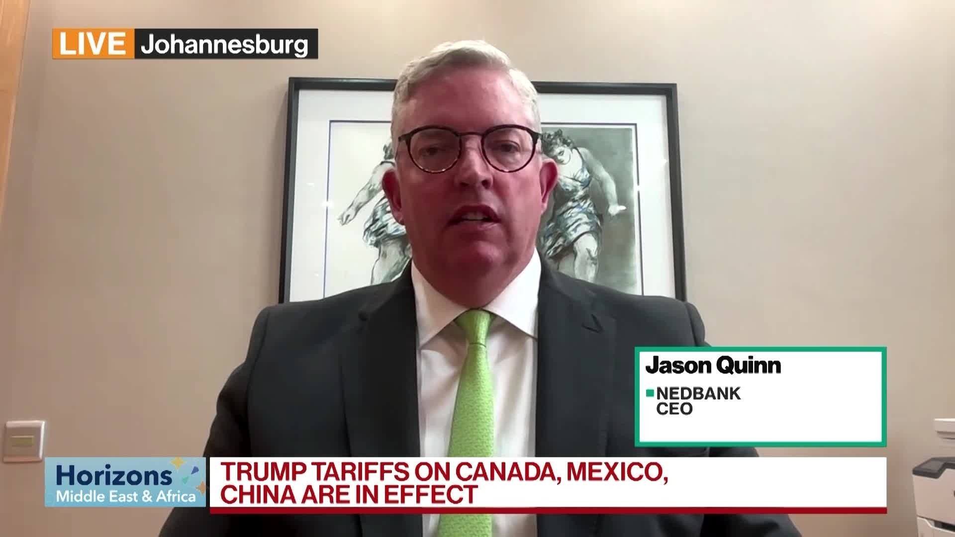 Trump Tariffs 'Not Good' for South Africa, Nedbank Says