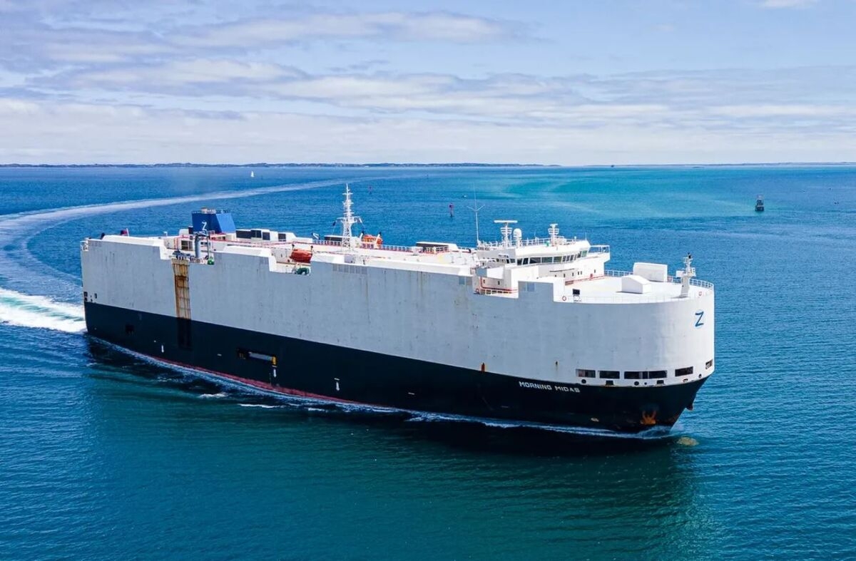 Ship Carrying EVs Abandoned in Pacific After Catching Fire