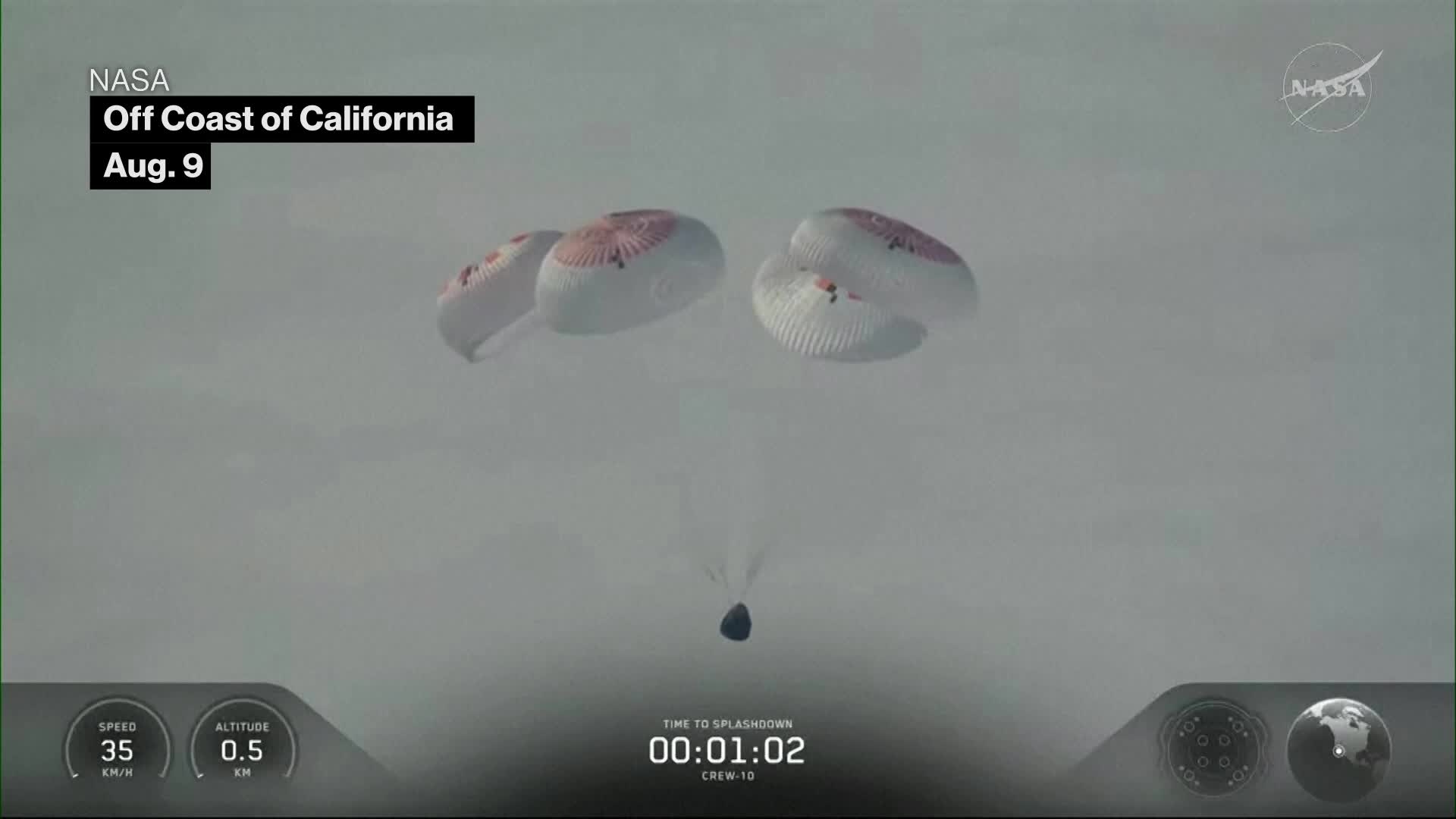 SpaceX Capsule Safely Returns Four Astronauts to Earth