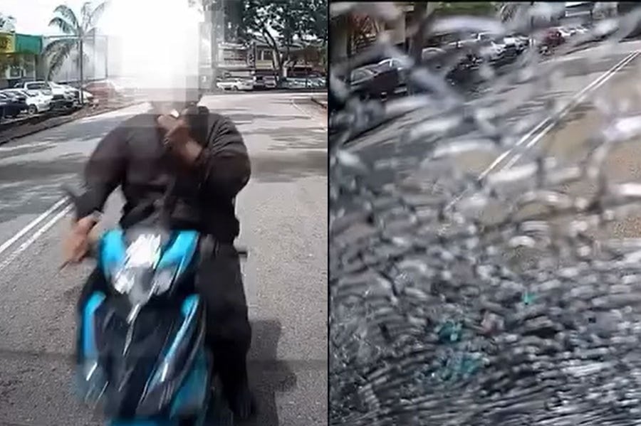 Puff, puff, crash: Smoker slams car in viral clip