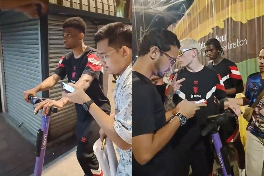 #NSTviral: Scooters and selfies: Man Utd stars embrace KL like big kids on tour [WATCH]
