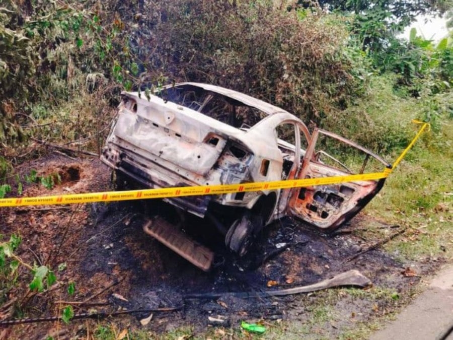 Headmaster dies after car skids, catches fire in Bera