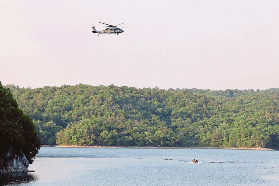 Japanese military trainer with two on board, crashes