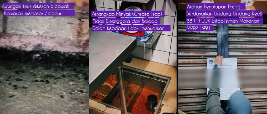 Four premises ordered to close after rat droppings found in the kitchen