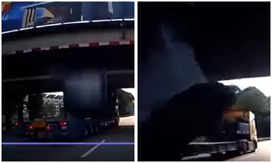 Massive cable reels fall on NKVE after striking flyover