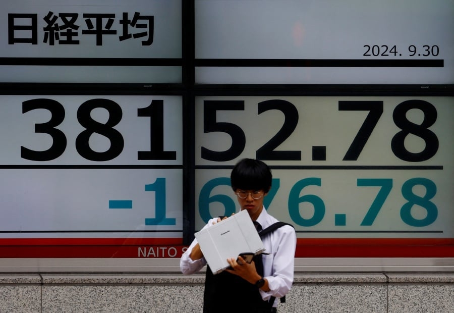 Japan's Nikkei falls as US stock futures decline, firmer yen weighs