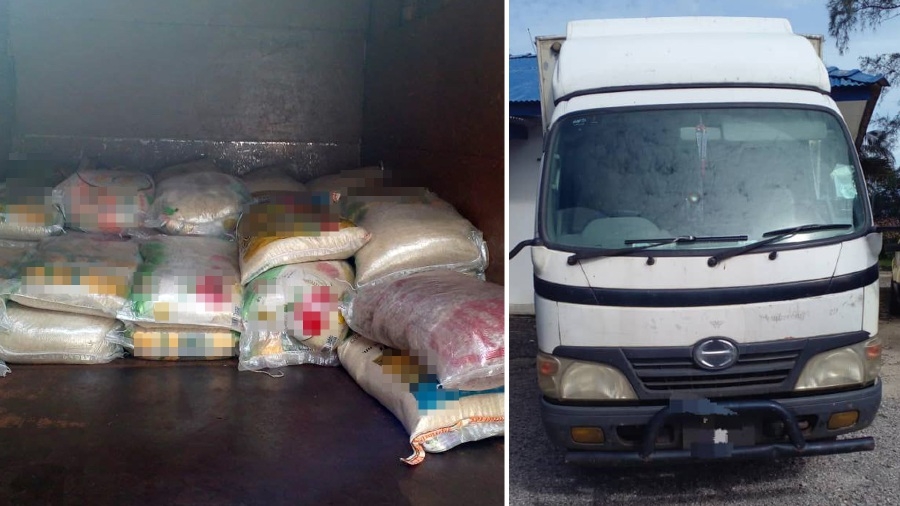 Marine police intercept lorry with 1.1 tonnes of Thai rice; driver flees scene
