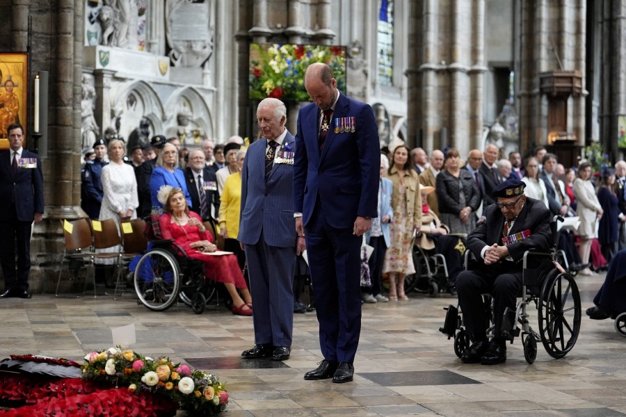 King Charles leads UK service to mark end of WWII