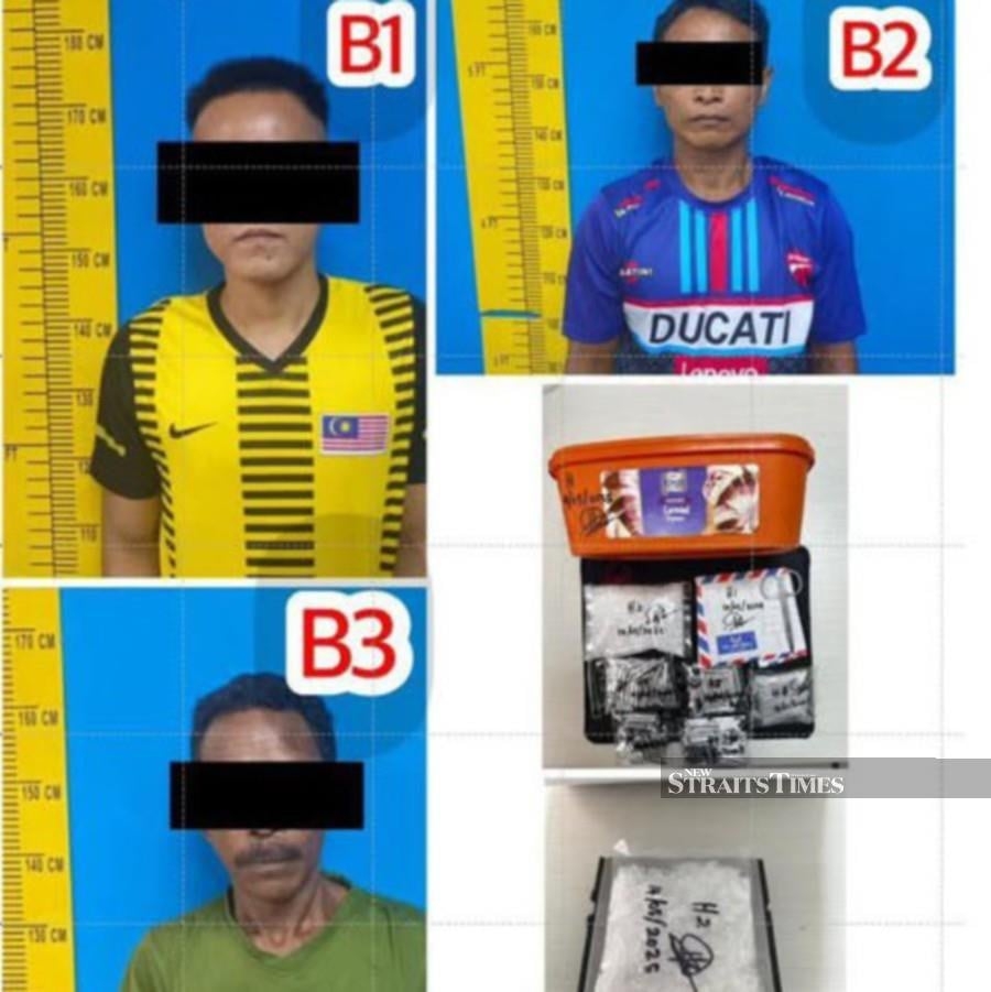 Police nab three undocumented men, recover RM8k worth of syabu