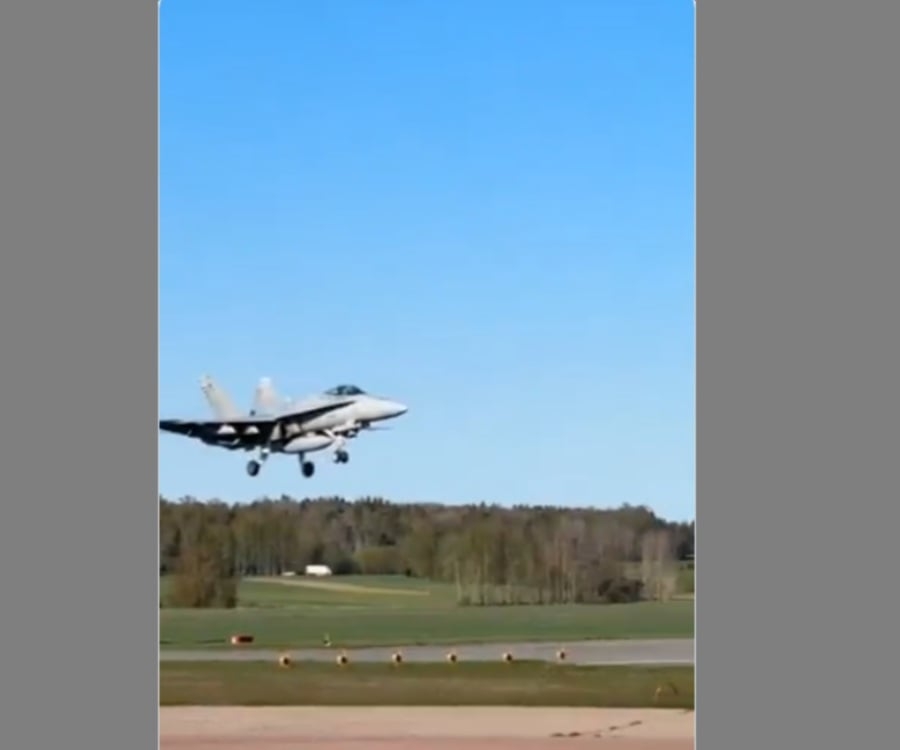 Finnish fighter jet crashes in Arctic town, pilot ejected