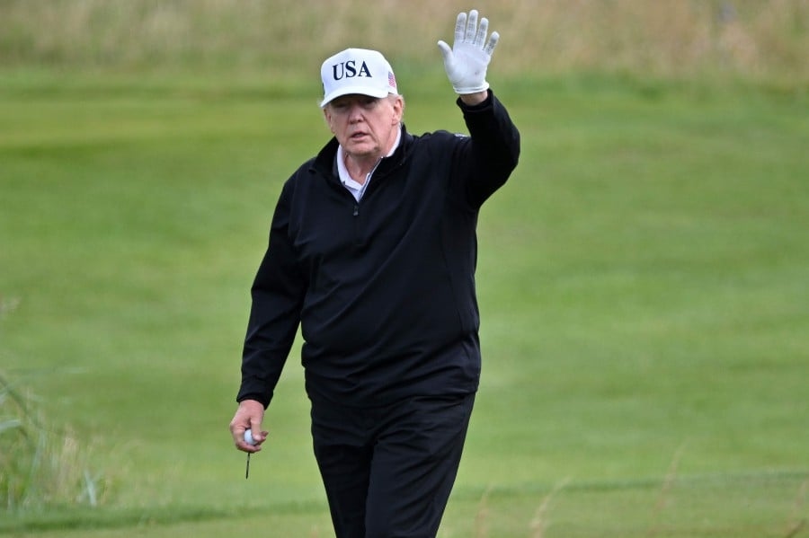 Tight security as Trump golfs at Turnberry amid protests across Scotland