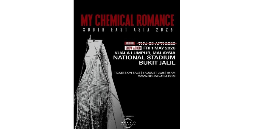 #SHOWBIZ: Another day added to My Chemical Romance KL concert