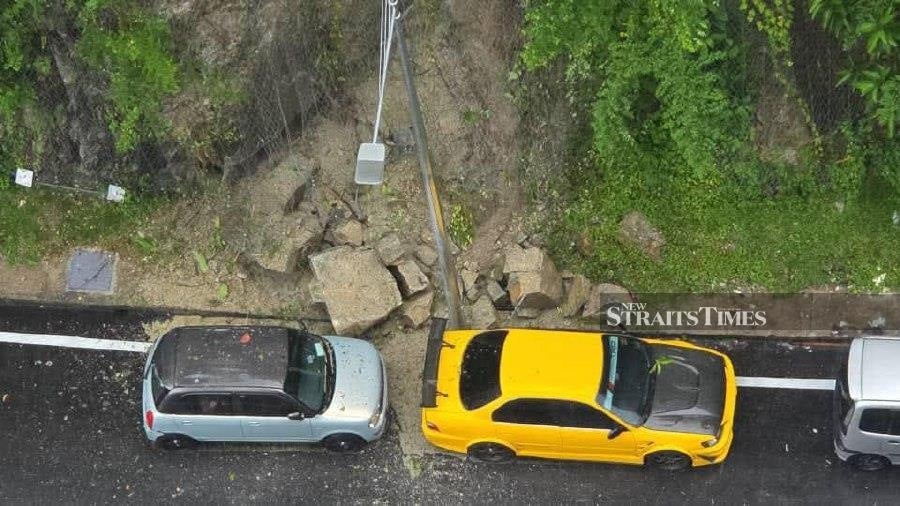 Rockfall net prevents tragedy in Paya Terubong