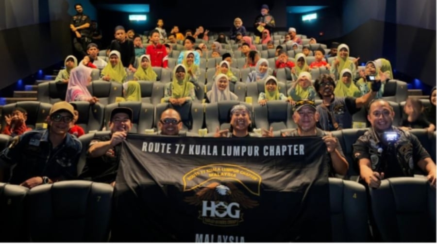 #SHOWBIZ: Harley Owners Group KL treats 50 orphans to 'Ejen Ali The Movie 2'
