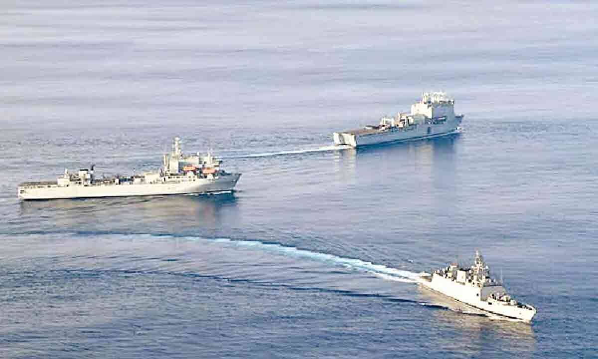 Indian Navy Conducts Emergency Rescue After Oil Tanker Fire In Gulf of Oman