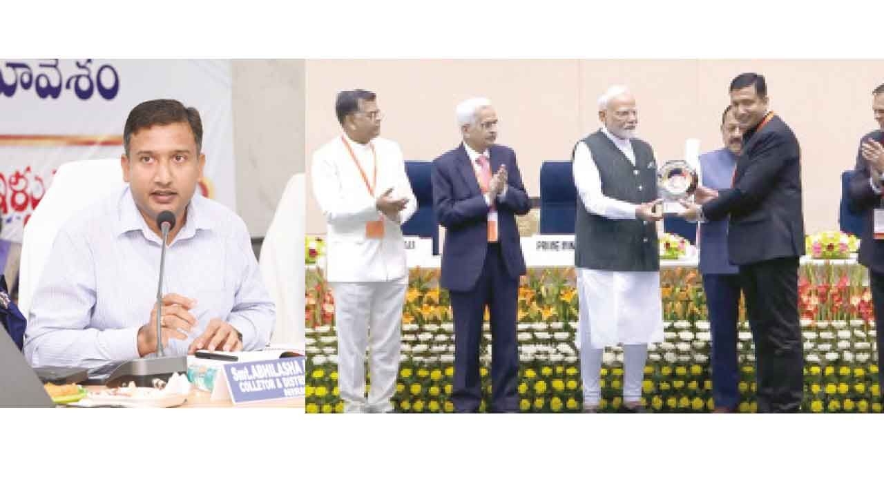 Adilabad Collector Rajarshi gets award