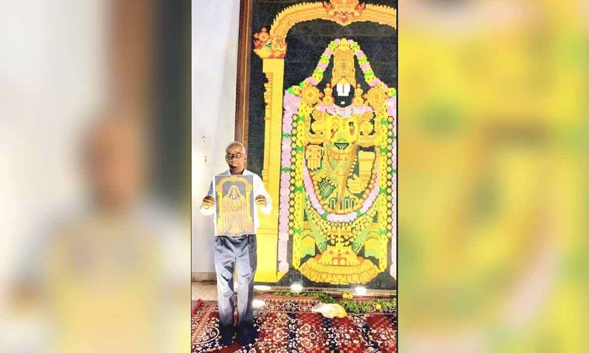 Ravi Kumar Toleti Unveils Grand Origami Masterpiece of Lord Sri Venkateswara Swamy with Over 40,500 Folds