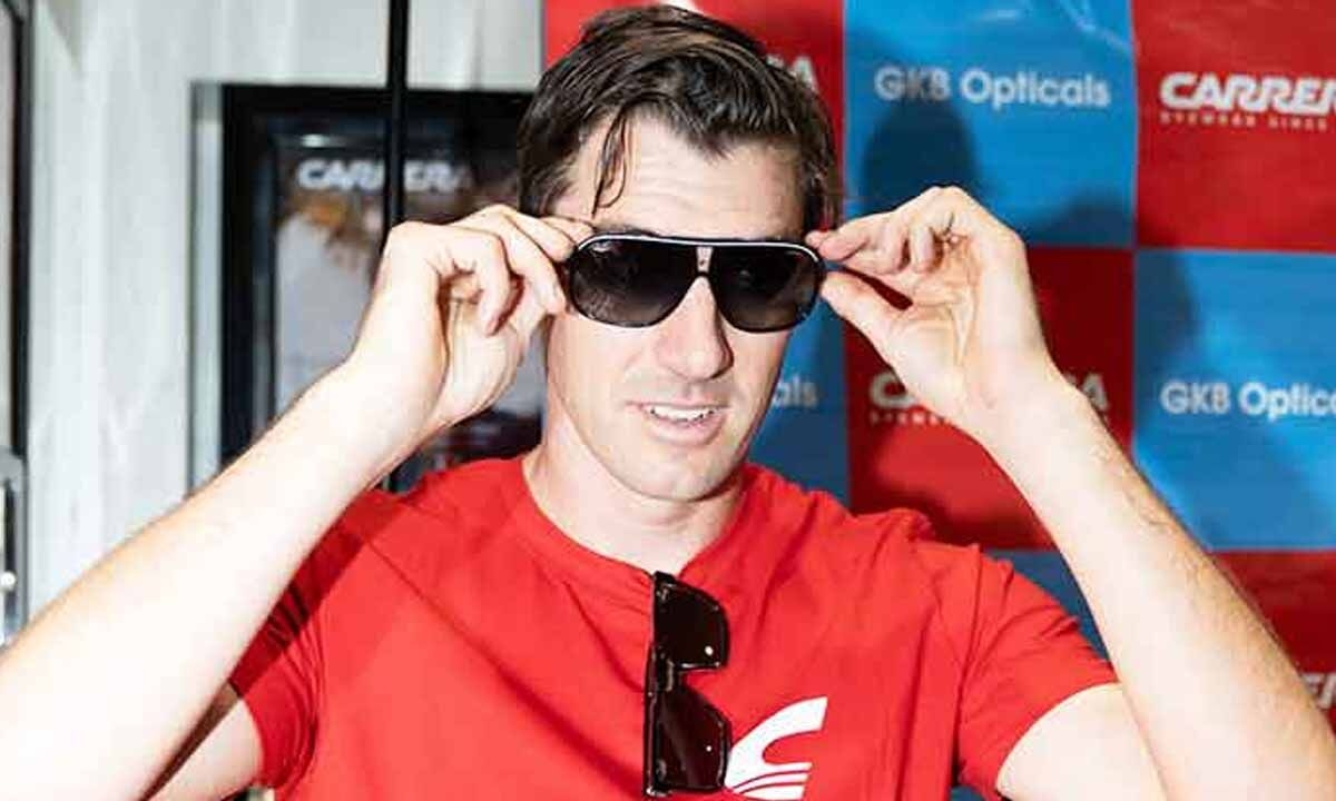 Cricket Star Pat Cummins Visits GKB Opticals Store in Hyderabad