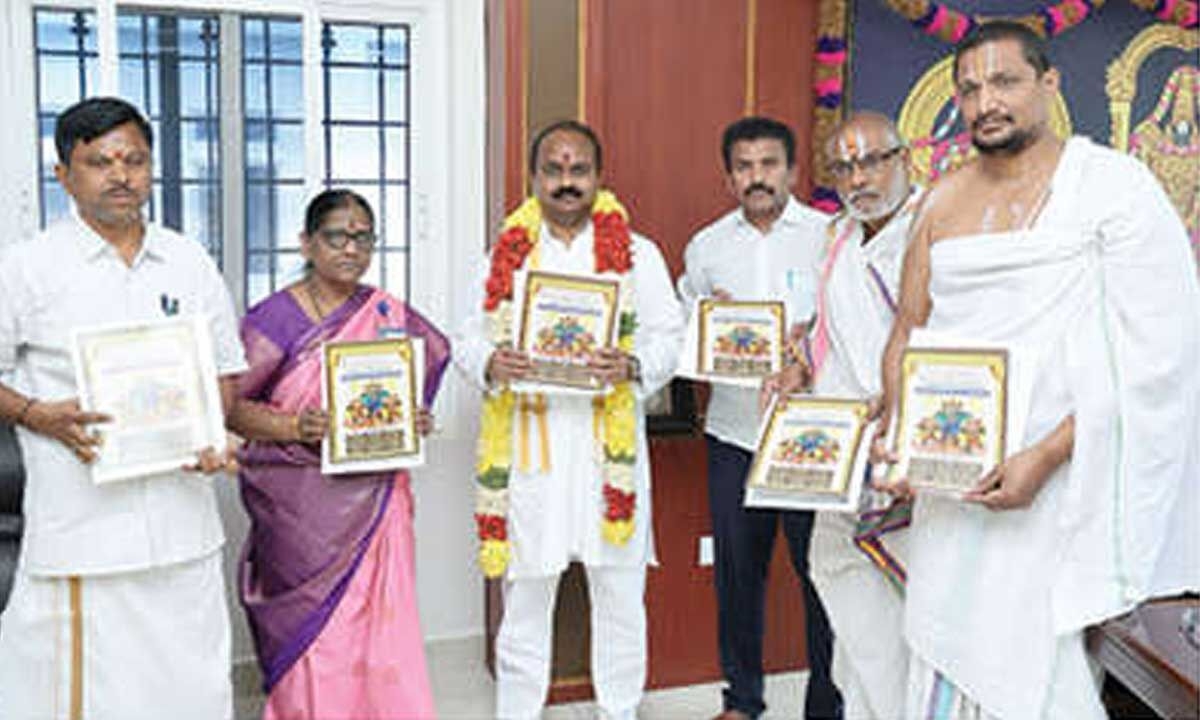 TTD EO unveils poster for Sri Govindaraja Swamy Brahmotsavams