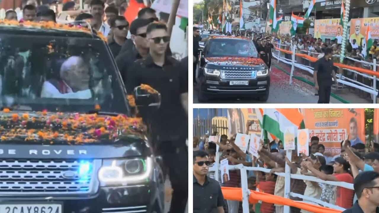 Modi leads mega roadshow in Patna