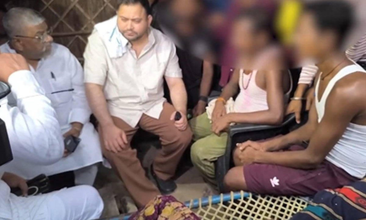 Tejashwi visits family of deceased Dalit girl in Muzaffarpur, slams Bihar govt over 'collapse' health system