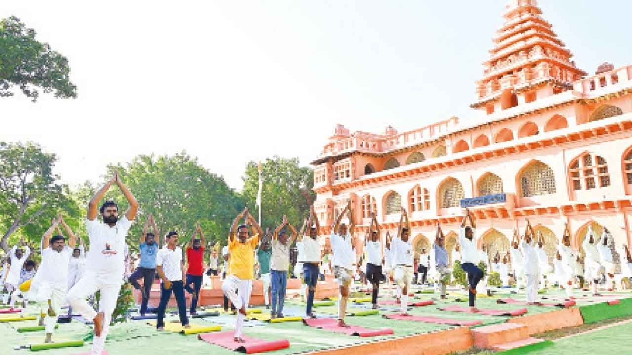 Yoga meets heritage at Chandragiri Fort
