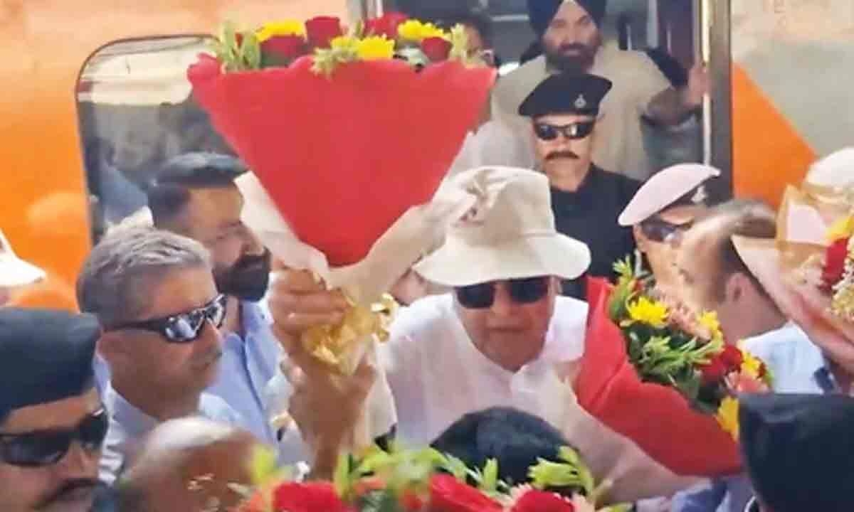 Farooq Abdullah takes ride in Kashmir's Vande Bharat train, says will boost tourism
