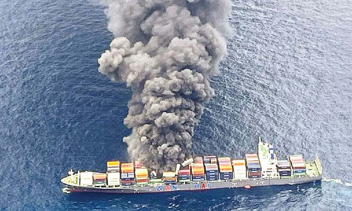 18 rescued from blaze-hit ship brought to Mangaluru: two criticial