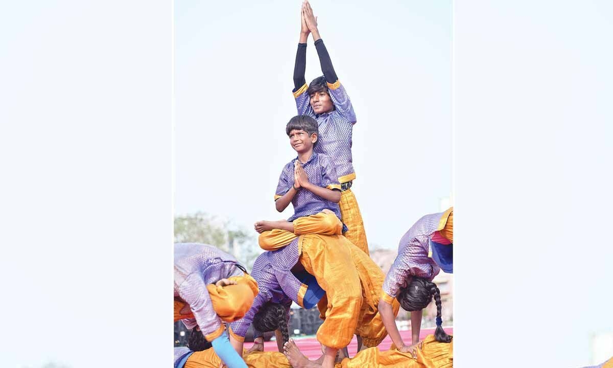 Mega yoga display a feast for the eyes