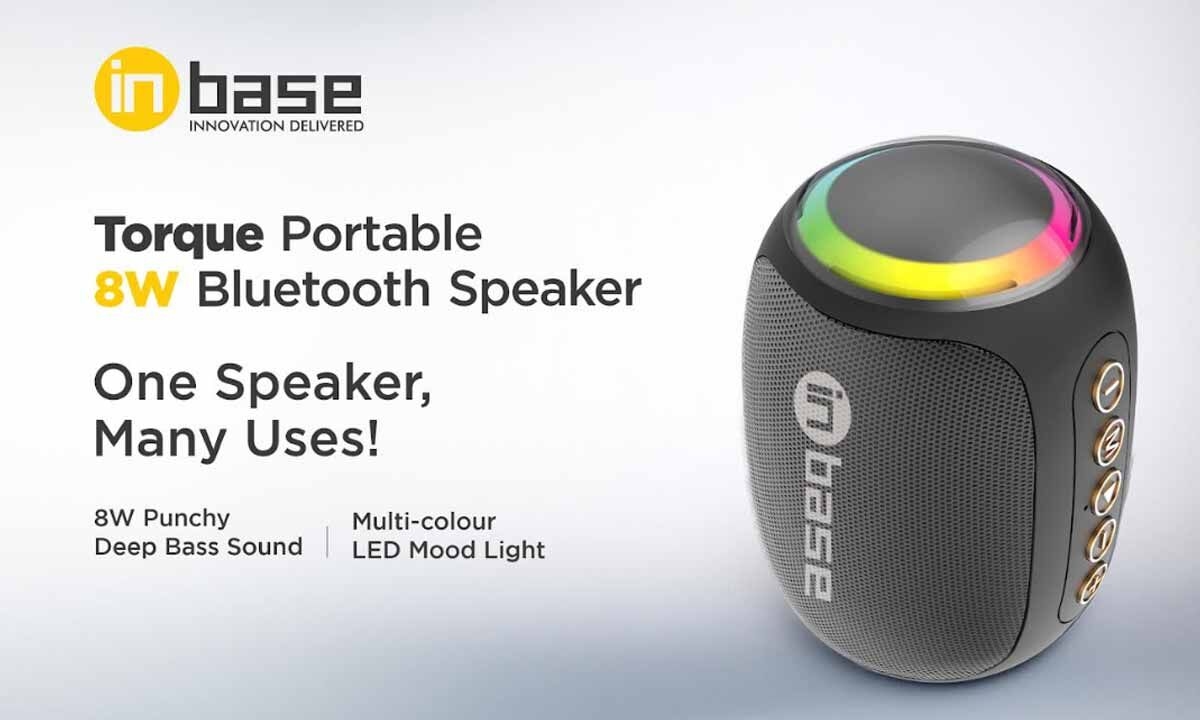Inbase Launches Torque Portable Bluetooth Speaker with 8W Sound, LED Lights & IPX6 Protection at an Affordable Price Range